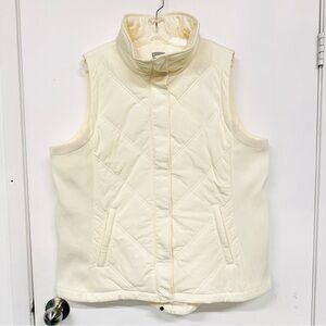 Talbots cream quilted puffer vest Womens Size 2X Athleisure Outdoors Layering